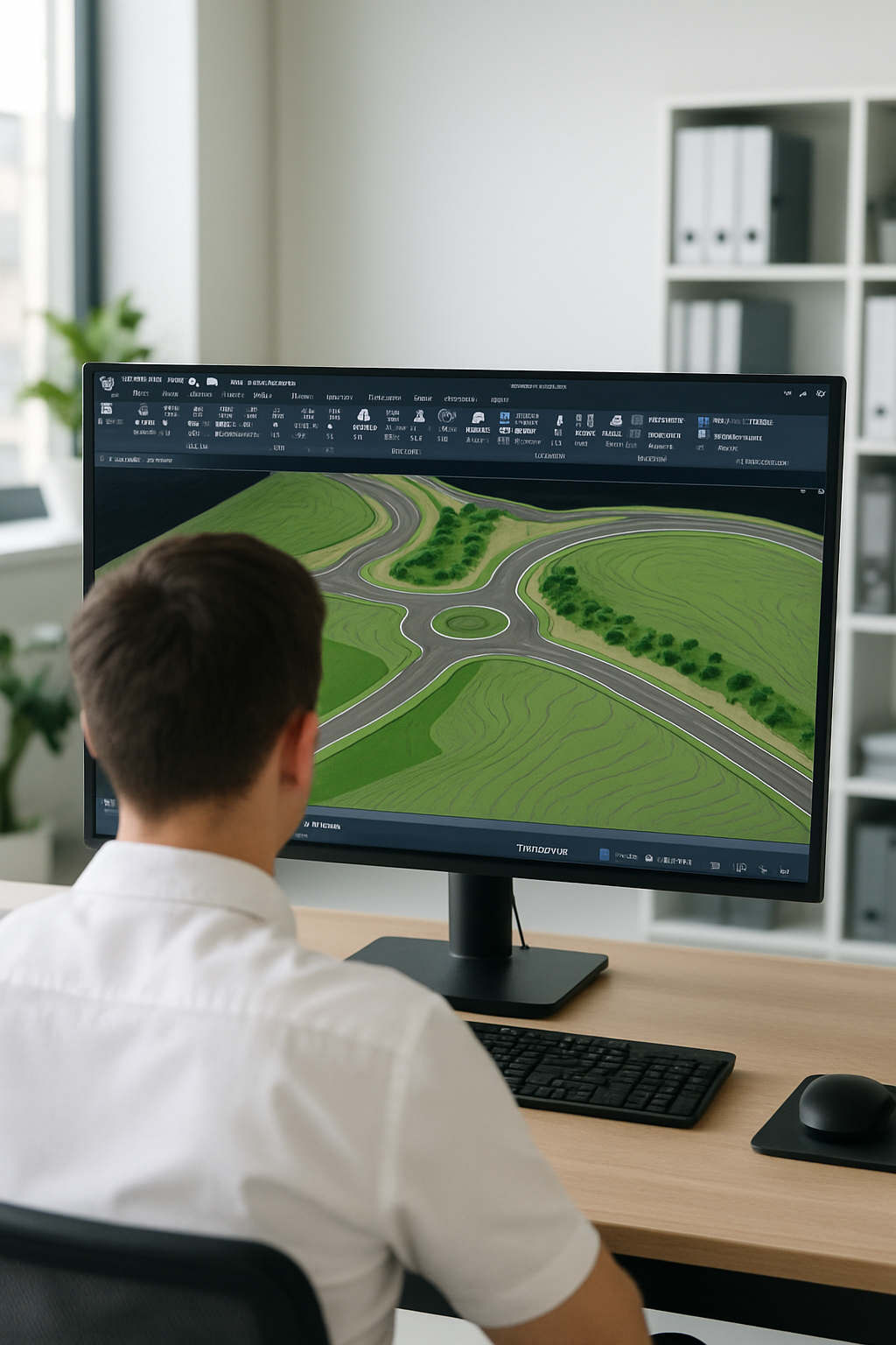 Design Department — engineer reviewing plans